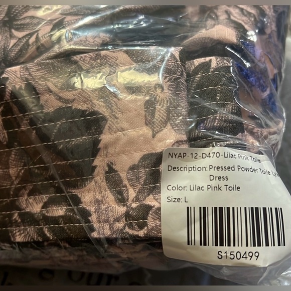 Dusty Pink & Black Toile Lyles Dress | Bow Tie Collar | Swing | Large | NWT - Picture 8 of 14